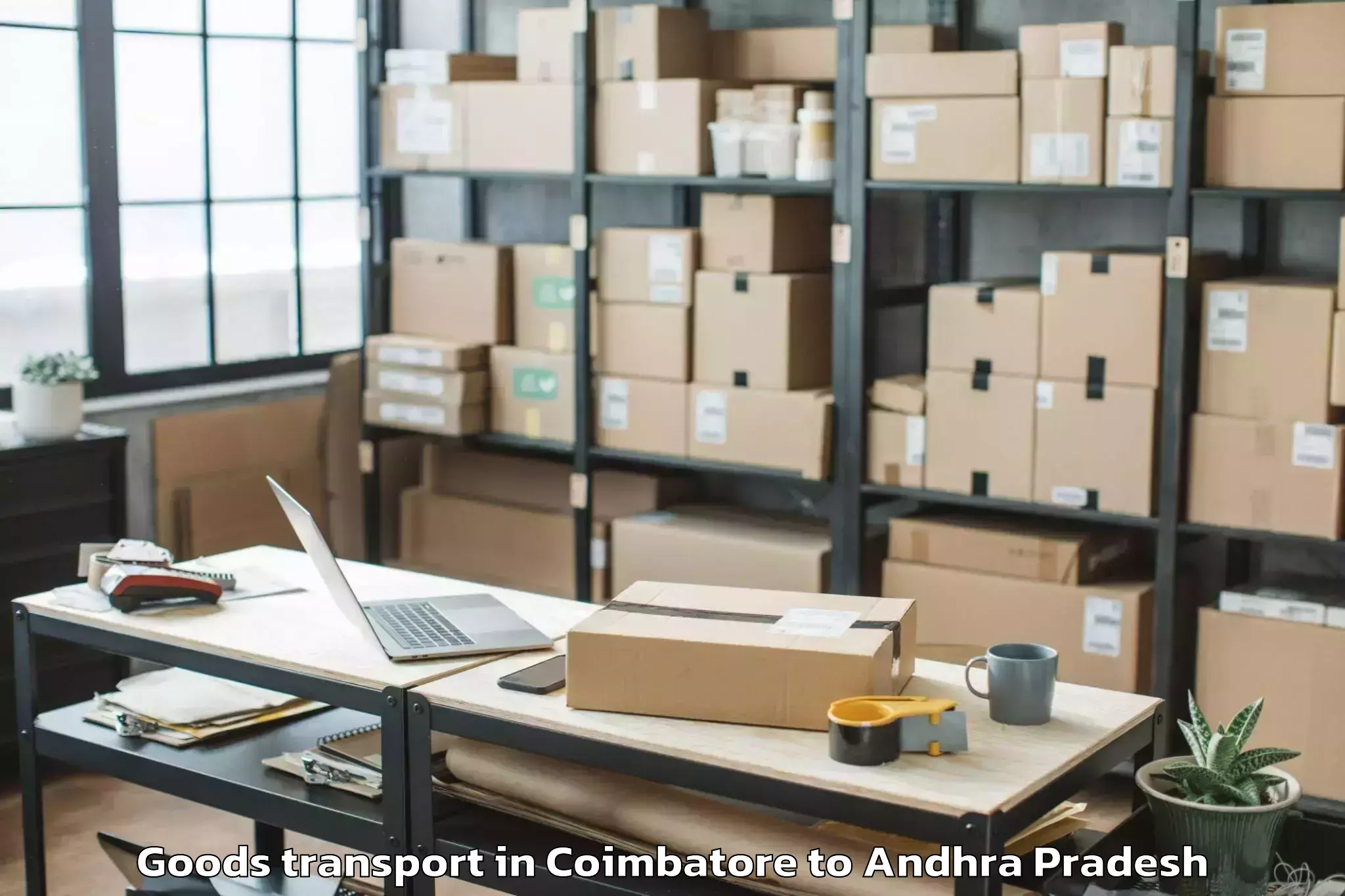 Book Coimbatore to Duvvur Goods Transport Online